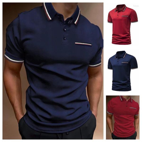 Camisas masculinas 2023 verão polo camiseta turn-down colarinho de alta qualidade moda clássica manga curta casual respirável camisetas homens