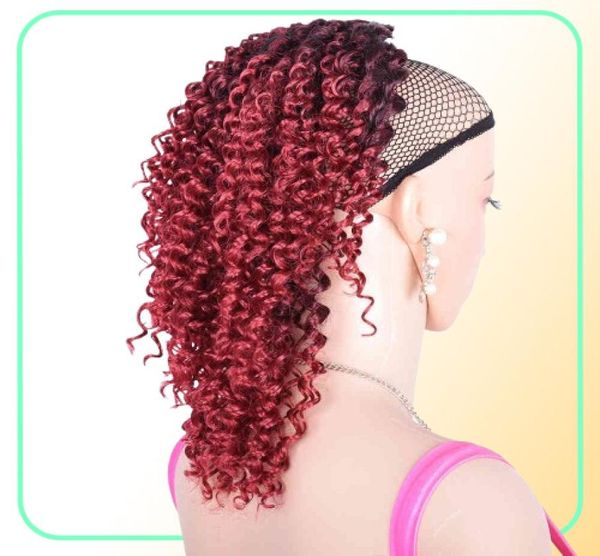 10 polegadas de rabo de cavalo de cordão curto Puff Puff Afro Kinky Curly Hairpiece Clip Synthetic em Pony Tail Afro -American Hair Extension5524112