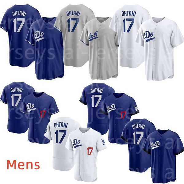 17 Ohtani Los Beyzbol Forması Kraliyet Blue White Home City Connect Mens S M L XL 2XL 3XL Dikişli