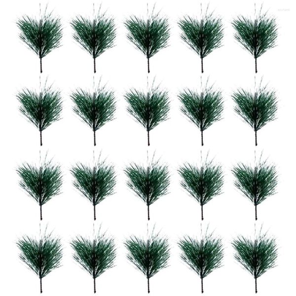 Dekorative Blumen, 20 Stück, künstliche Weihnachts-Tannennadeln, Pflanzenzweig, gefälschte Buchsbaumstecklinge, DIY, Zuhause, Party, Weihnachten, Winter, Dekoration