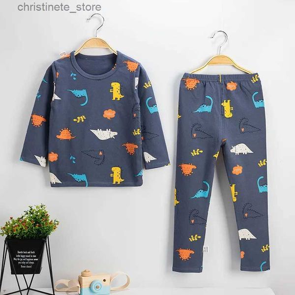 Pyjamas Kinder Herbst Pyjama Jungen Mädchen Kleidung Set Cartoon Nachtwäsche Kinder Lange Ärmel Top + Hosen Pyjamas Anzüge Baby Nacht Kleidung R231214