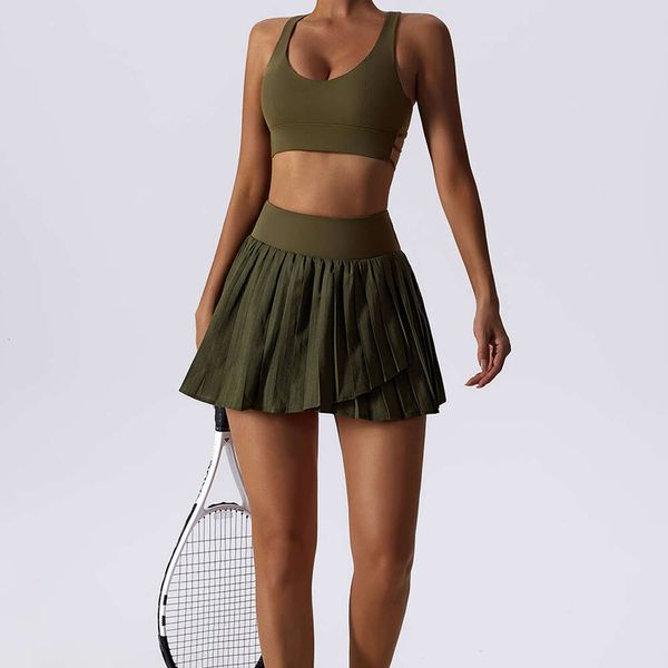 Lu Lu Align Saia de tênis de secagem rápida casual curta plissada mini saia para corrida prática treinamento bottoms tenis