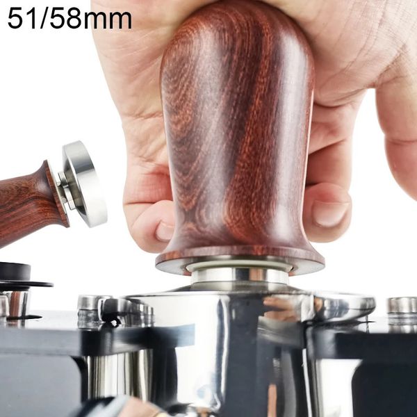 Tampers Kaffee Tamper 51mm 58mm Edelstahl Elastizität Einstellbare Druck Hammer Coffeeware Siebträger Zubehör 231214