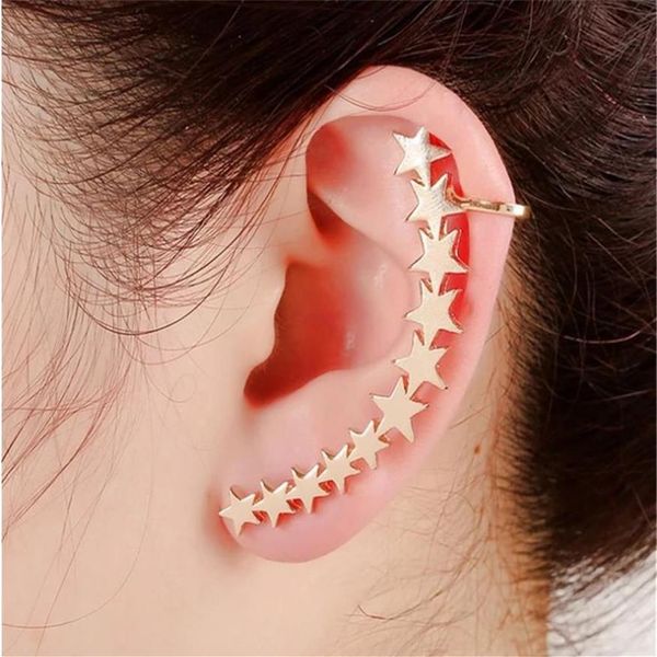 1 PC Neue Design Stern Stud Ohrringe Ohr Lange Ohrringe Ohr Clip Crawler Mode Schmuck Zubehör Geschenke Für Frauen Girls286v