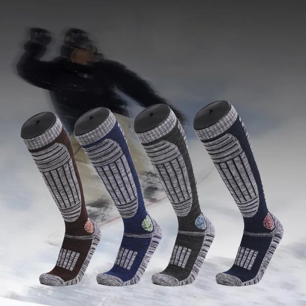 Sportsocken Merinowolle Ski Winter Snowboard Radfahren Wandern Skifahren Strümpfe Männer Frauen Kniehohe Thermosocke 231213