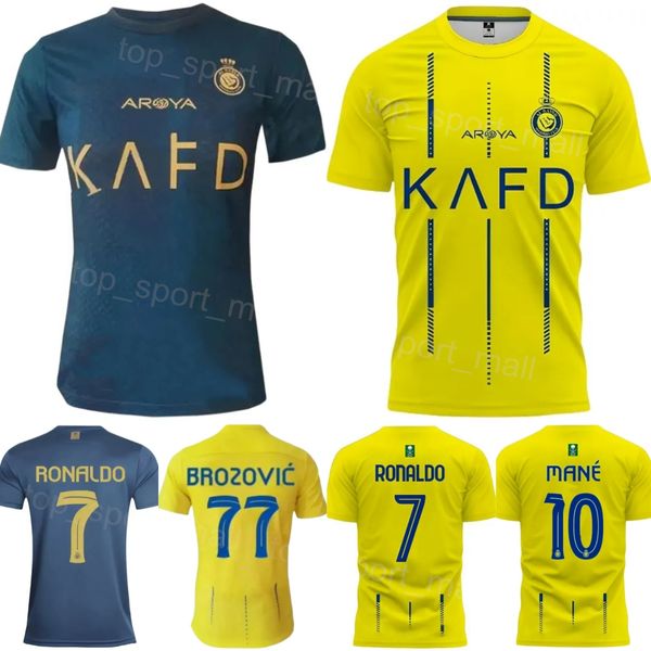 Vereinsmannschaft Al Nassr Fußball 94 Anderson Talisca Trikot 2023 24 Mans 7 Cristiano Ronaldo 10 Sadio Mane 29 Abdulrahman Ghareeb 2 Sultan Al-Ghannam Fußballtrikot-Kits