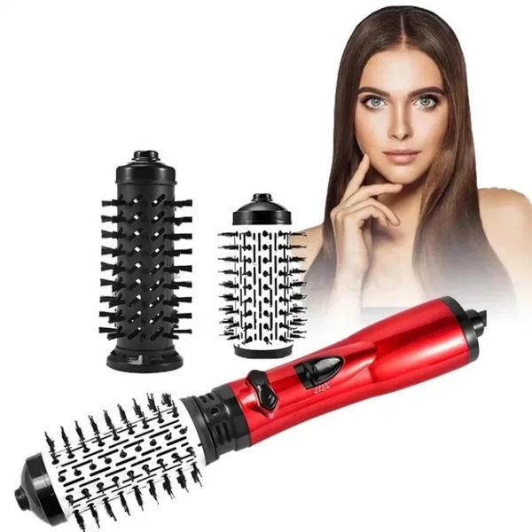 Curling Irons 3 em 1 Secador de Cabelo Rotativo Pente Elétrico Alisador de Cabelo Escova Secador Escova Pente de Ar Negativo Íon Cabelo Styler Pente 231213