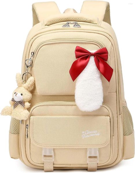 Rucksack CMS Laptop 15,6 Zoll Schultasche Kinder Grundschule Grundschulrucksäcke Büchertaschen für Frauen Mädchen Teenager Reisetagesrucksack (Rosa)