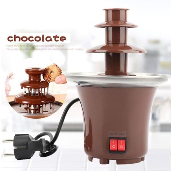 Strumenti per pasticceria fai da te Fontana di cioccolato a 3 livelli Fonduta Mini Choco Cascata Macchina Tre strati Bambini Matrimonio Compleanno Hea286f