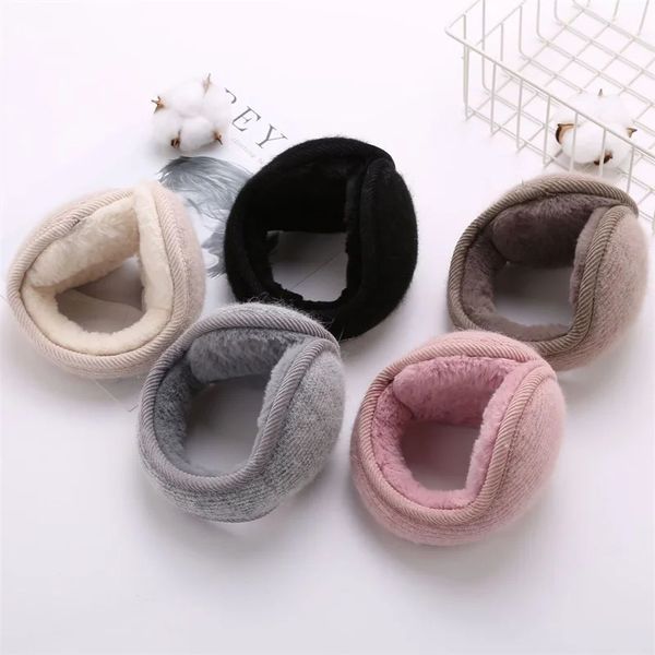 Cuffie antirumore unisex in pile coniglio peluche paraorecchie invernale pieghevole in maglia morbida invernale scaldasci paraorecchie copertura sport all'aria aperta antivento Earlap 231214