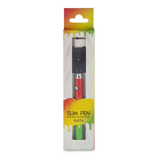 Ooze bateria doze cores caixa de papel torção embalagem caneta fina 3.3v-4.8v ajuste inferior tensão vape caneta bateria