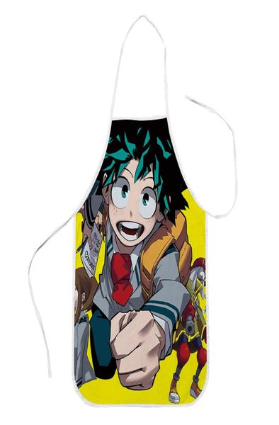 Cloocl cartoon anime avental de cozinha 3d impresso meu herói academia midoriya izuku poliéster cintura cozimento avental aventais limpeza doméstica to4928373