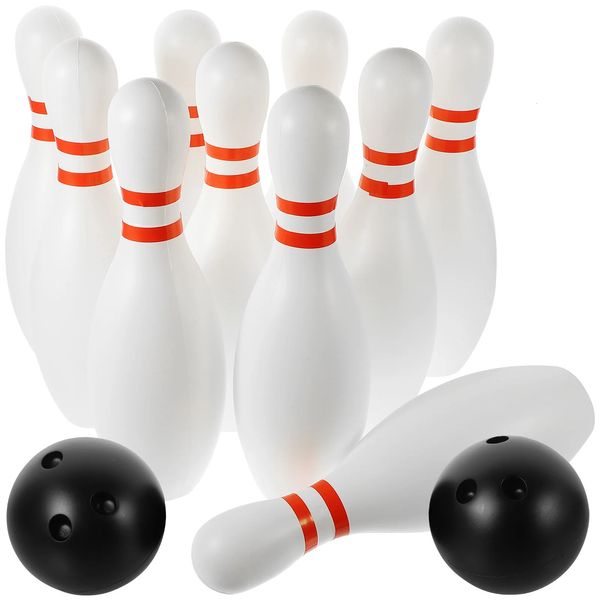 Bowling 12pcs Conjuntos de jogos de tamanho grande Indoor Outdoor Sports Games Toy para crianças 10pcs Suprimentos grossos 231213