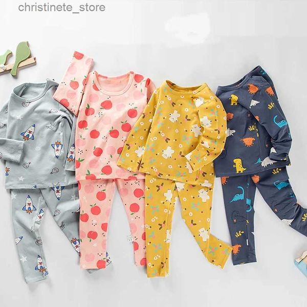 Pigiama Pigiama autunnale per bambini Ragazzi Abbigliamento per ragazze Set Cartoon Indumenti da notte Bambini Maniche lunghe Top + Pantaloni Pigiama Abiti Baby Night Clothes