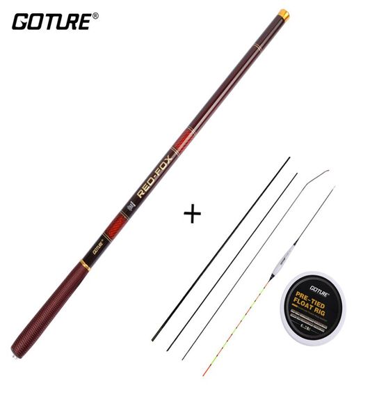 Goture Rod Combo Телескопическая удочка 30M72M Углеродное волокно 2837 Силовая ручная удочкаРыболовная поплавковая установкаЗапасные три насадки2016666