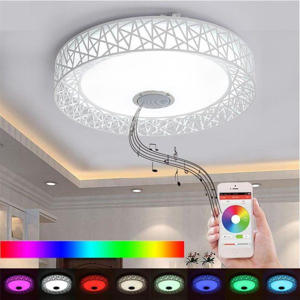 App LED LEITE LIGHT COM BLUETOOTH Speaker 36W Music Party Lamp Deco Bedroom Iluminação com controle remoto179k