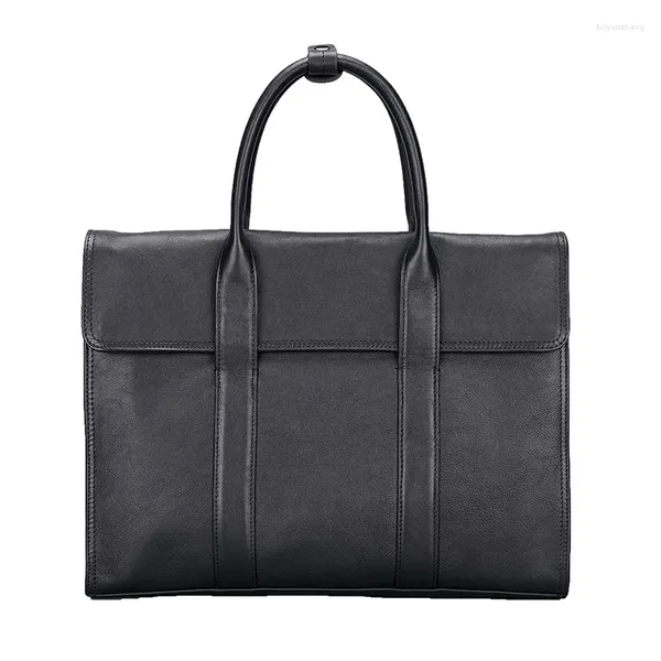 Портфазы роскошные мужчины Top Layer Cowhide Business Dembags Высококачественные модные сумки для ноутбука большая мощность 2а