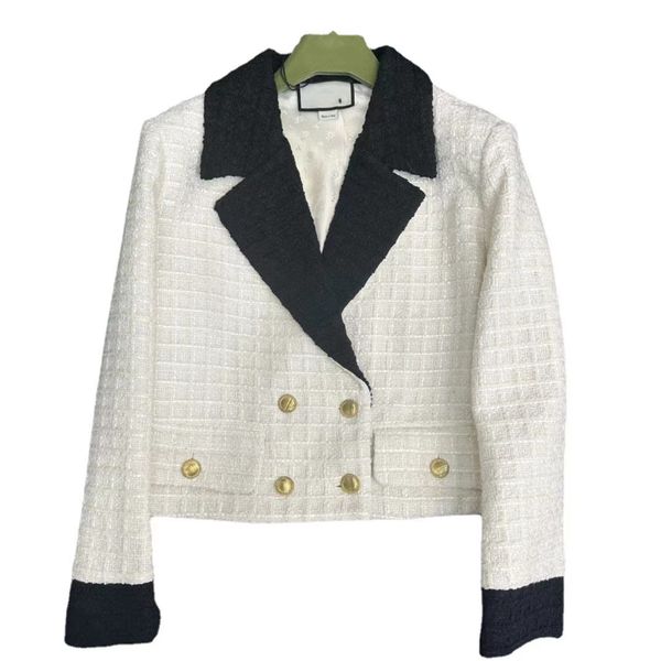 Senio senior classico classico in bianco e nero a contrasto nero vestito piccolo lady jacquard wool cappo