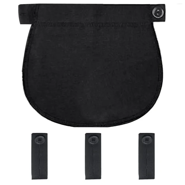 Cintos 4 pcs saias macias cintura extensor mulheres grávidas botão ajustável homens sem costura para jeans elástico calças de maternidade calças pretas