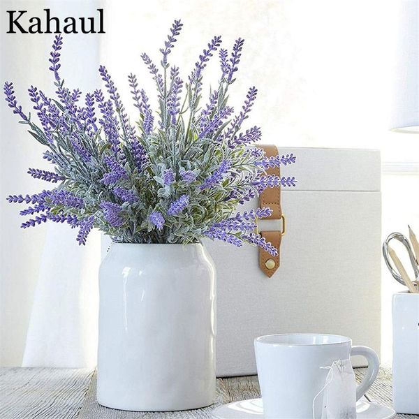 Künstlicher Kunststoff-Lavendelblumenstrauß Provence-Dekoration gefälschte Pflanzenseidenblume für Hochzeit zu Hause Tischdekoration decor330C