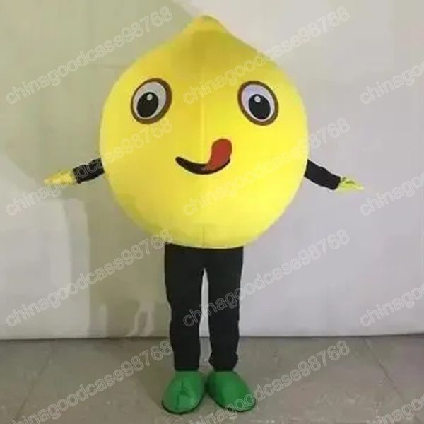 Costume da mascotte di limone adorabile di Natale Vestito da festa operato da Halloween Vestito da personaggio dei cartoni animati Vestito da carnevale Vestito unisex Puntelli pubblicitari