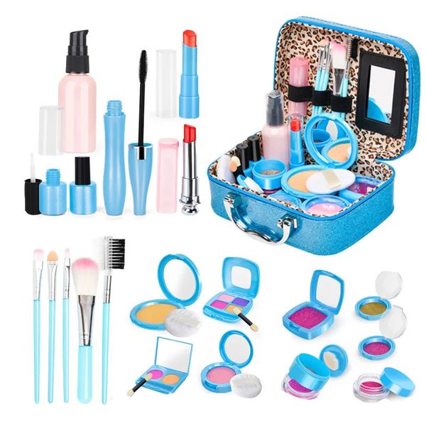 Beauty Fashion Girl Fint Play Make Up Toy Simulazione Simpuzzo di trucco estetico Set Princess House Kids Educational Gifts for Girls Children 231213