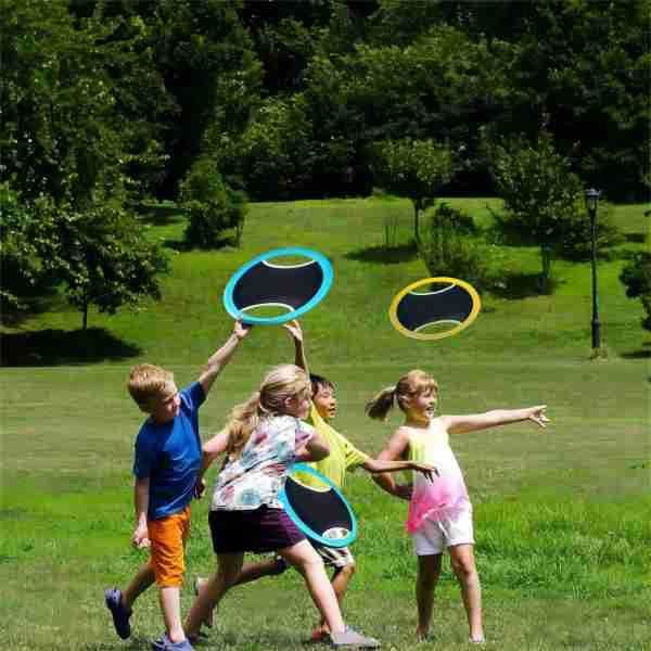 Conjunto de jogos de jogar e pegar bola, brinquedos de jogo de pegar com 2 remos e 1 bola, jogos de praia de bola ao ar livre, jogos esportivos de lançamento de bola de quintal para crianças, adultos e família