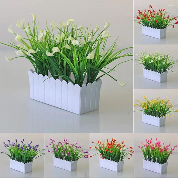 Flores decorativas plantas artificiais com vasos falsos para casa decoração do jardim ao ar livre exibindo na mesa de escritório mesa de cabeceira