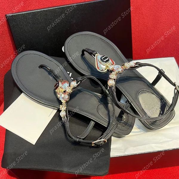 Marca Flip Flops Slipper Womans Designer Sandálias Slide Borracha Plana Tanga Top Quality Casual Sapato Beach Pool Mules Verão Ao Ar Livre Sliders