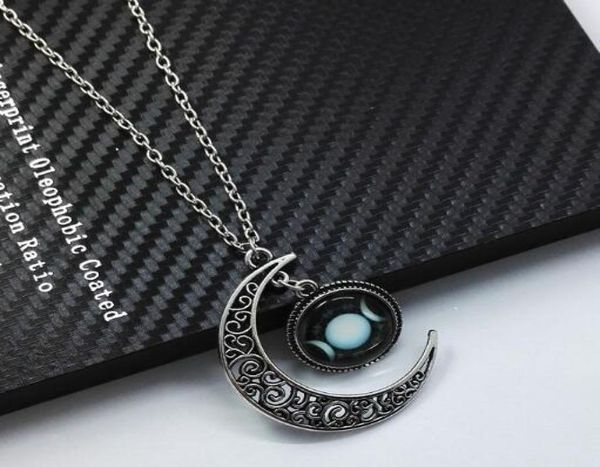 estilo deusa da lua tripla colar wiccan preto com pedras preciosas da lua estrela é elegante e requintado5878622