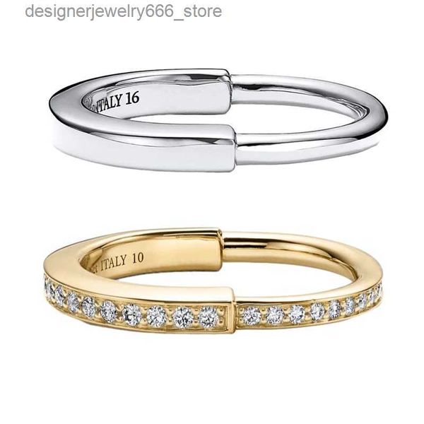 Кольца-кольца Tiff, маленькое кольцо для женщин, ЗАМОК, стерлинговое серебро 925 пробы, 1 1, классическое розовое золото 18 карат, двойной ряд Q231214