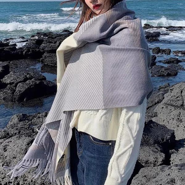 Sciarpe Moda Unisex Multicolor Sciarpa in tartan di lana Donna Scalda scialli e involucri in cashmere Scialle lungo da donna Femme