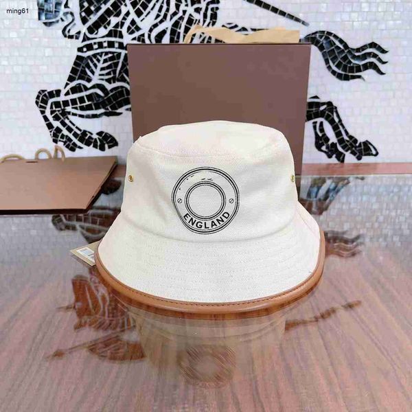 Brand Children Fedora Designer Designer Kids Wide Brim Hats Times 3-12 T Leather Edging Design Girl Fisherman Hat Box Packaging Caps DEC05