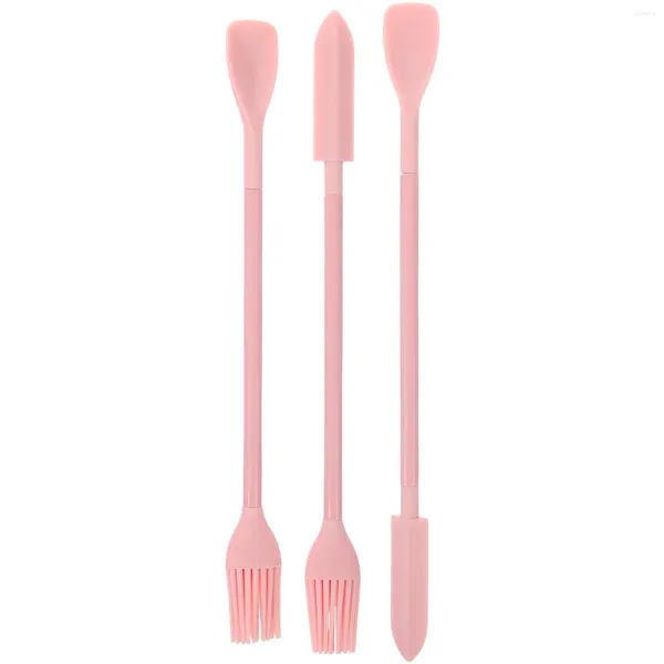 Pincéis de maquiagem 1 conjunto mini colher de silicone espátula pincel de beleza