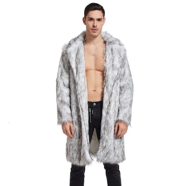 Erkekler Kürk Sahte Kürk Sonbahar Kış Kış Erkekler Taklit Kürk Uzun Ceket Palto İmitasyon Kürk Dış Ticaret 231213