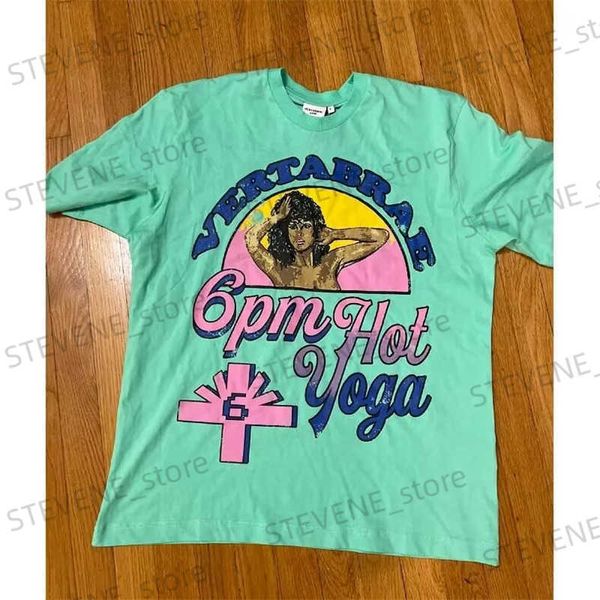 T-shirt da uomo VVertabrae manica corta Beach Girl Tie Dye stampato girocollo da uomo e da donna in puro cotone corto T T231214