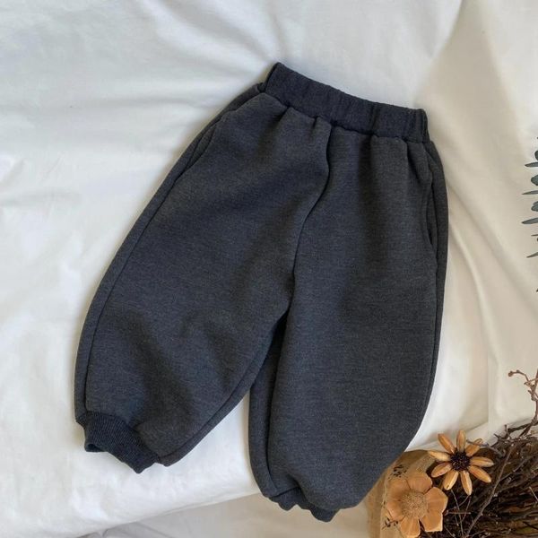 Pantaloni 2023 inverno bambino in pile ragazzi ragazze più pantaloni caldi spessi in velluto vestiti casual per bambini in cotone per neonati