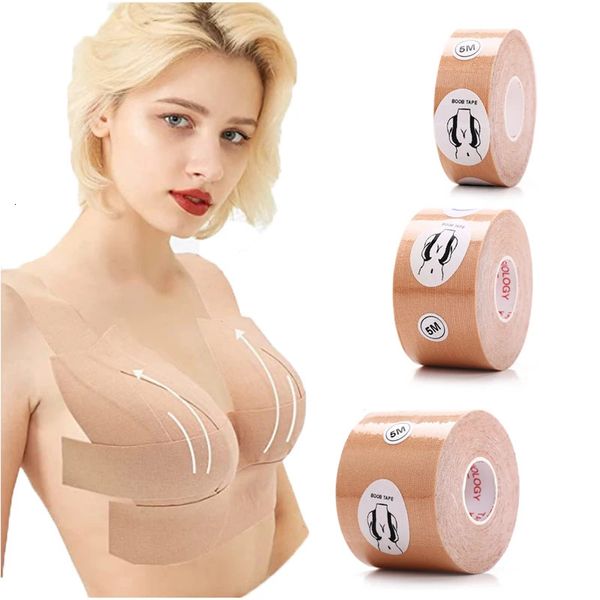 Almofada de peito 2.5m 3 m 5m fita remendo peito invisível mulheres capas de mamilo push up sutiã íntimos acessórios sexy bralette adesivo sutiãs 231213