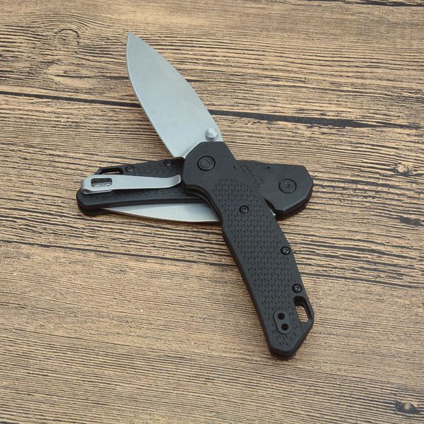 Coltello pieghevole assistito KS 2037 di alta qualità D2 Stone Wash Drop Point Lama GFN Maniglia Escursione di campeggio esterna Coltelli tascabili EDC con scatola al minuto