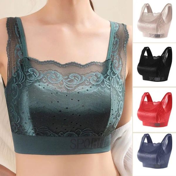 Intimo modellante da donna senza anello in acciaio Reggiseni taglie forti Moda intimo morbido e sottile Bralette di pizzo Reggiseno push up traspirante anti-luce