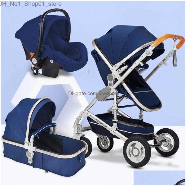 Passeggini # Passeggini # Passeggino ad alto paesaggio 3 in 1 Mamma Rosa Carrozzina da viaggio Carrozzina Cestino Seggiolino auto e carrello Consegna a domicilio Baby Kids Mate Dhemu Q231215