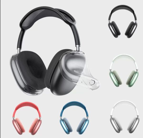 Para os fones de ouvido Bluetooth, acessórios de fone de ouvido max bluetooth transparentes TPU Solid Silicone Protective Case Protective Airpod maxs fone de ouvido capa de fone de ouvido 12