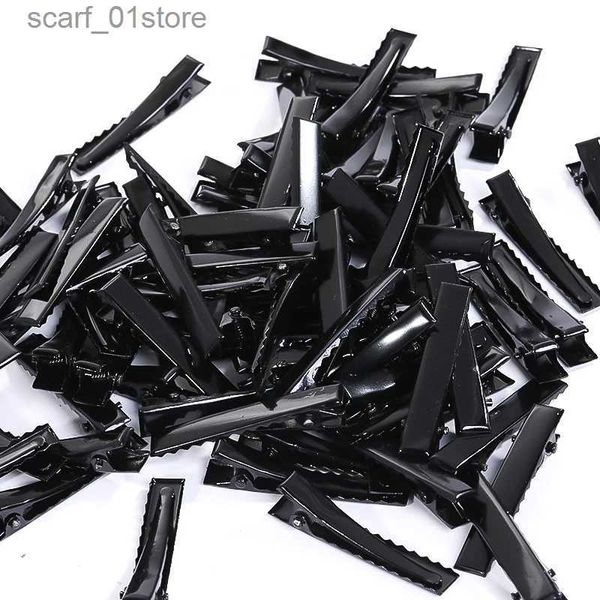 Kopfbedeckung, Haarschmuck, 20/50 Stück, schwarze Entenschnabel-Clip-Haarspange, Zubehör, Kopfbedeckung, 3,2/4/4,5/5,5 cm, Haarnadelzubehör, Krokodilklemme, Bulk-Metall-Haarnadeln, L231214