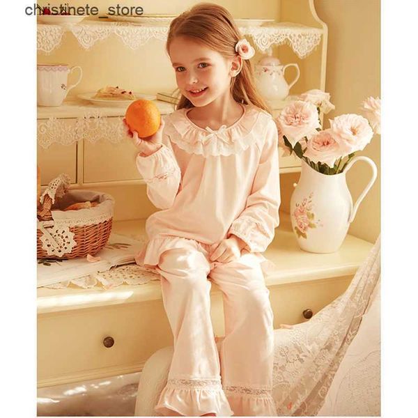 Pyjamas Frühling Herbst Kind Nachtwäsche. Mädchen Baumwolle rosa Langarm Pyjama Sets. Kleinkind Baby Rüschen Pyjama Set süße Kinder Kleidung