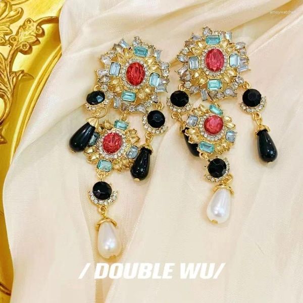 Boucles d'oreilles pendantes Style classique Antique coloré amour abstrait bonbons rétro médiéval accessoire de mode pour femmes