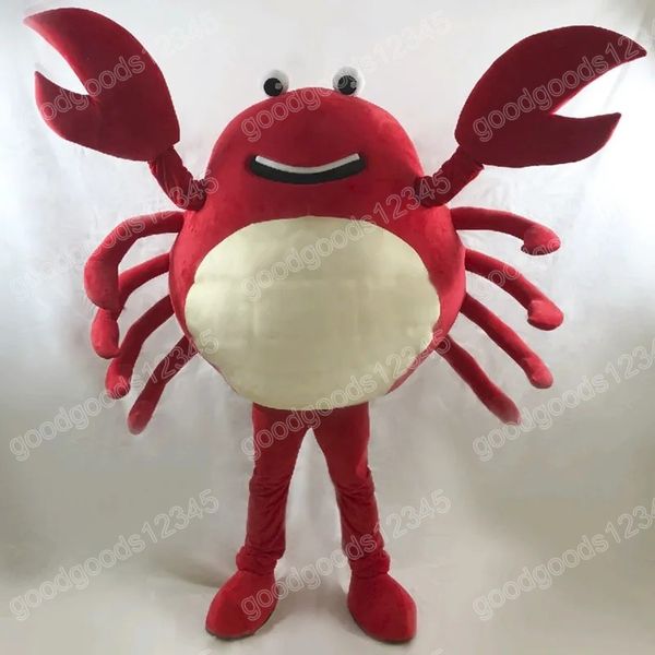 Costumi mascotte granchio rosso Costume da personaggio dei cartoni animati di Natale Vestito da personaggio Carnevale Natale Halloween Taglia per adulti Festa di compleanno Vestito da esterno