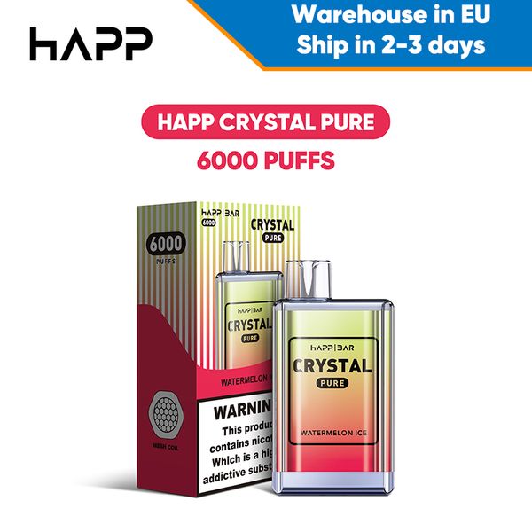 Оригинальный Crystal Pro Box Vape 6k Puffs bar одноразовый вейпер 6000 7000 7k Puff einweg vapes тележка для устройства Mesh Coil elektrische ziggarte 2 мг 2% 3% жидкость для электронных сигарет Предварительно заполненный пар