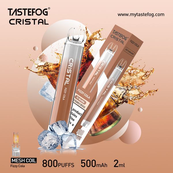 Vapers Desechable Одноразовая ручка Vape Tastefog Cristal 800 затяжек 2 мл Tpd RoHS CE Электронная сигарета Оптовая продажа с фабрики Китая для Европы