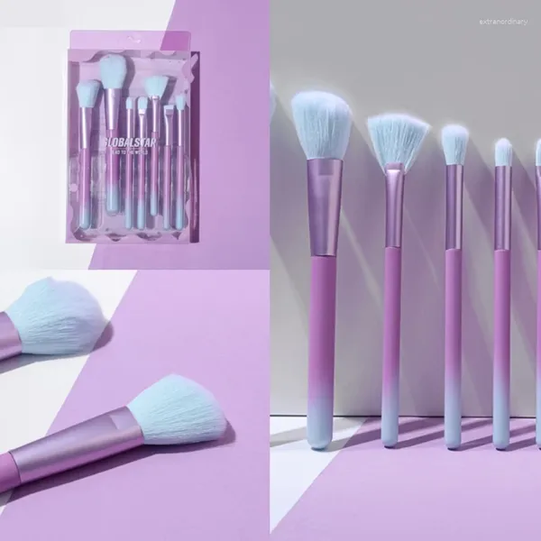 Makyaj Fırçaları Pembe Gradyan Renk Fırçası Seti Gevşek Toz Göz Farı Allık Kapatıcı Vakfı Kozmetik Güzellik Araçları Kiti