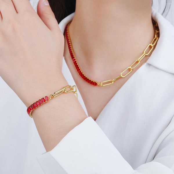 Colar brincos conjunto 2023 ins venda metade cristal cobre ab pulseira personalizado para mulheres meninas uso diário jóias atacado